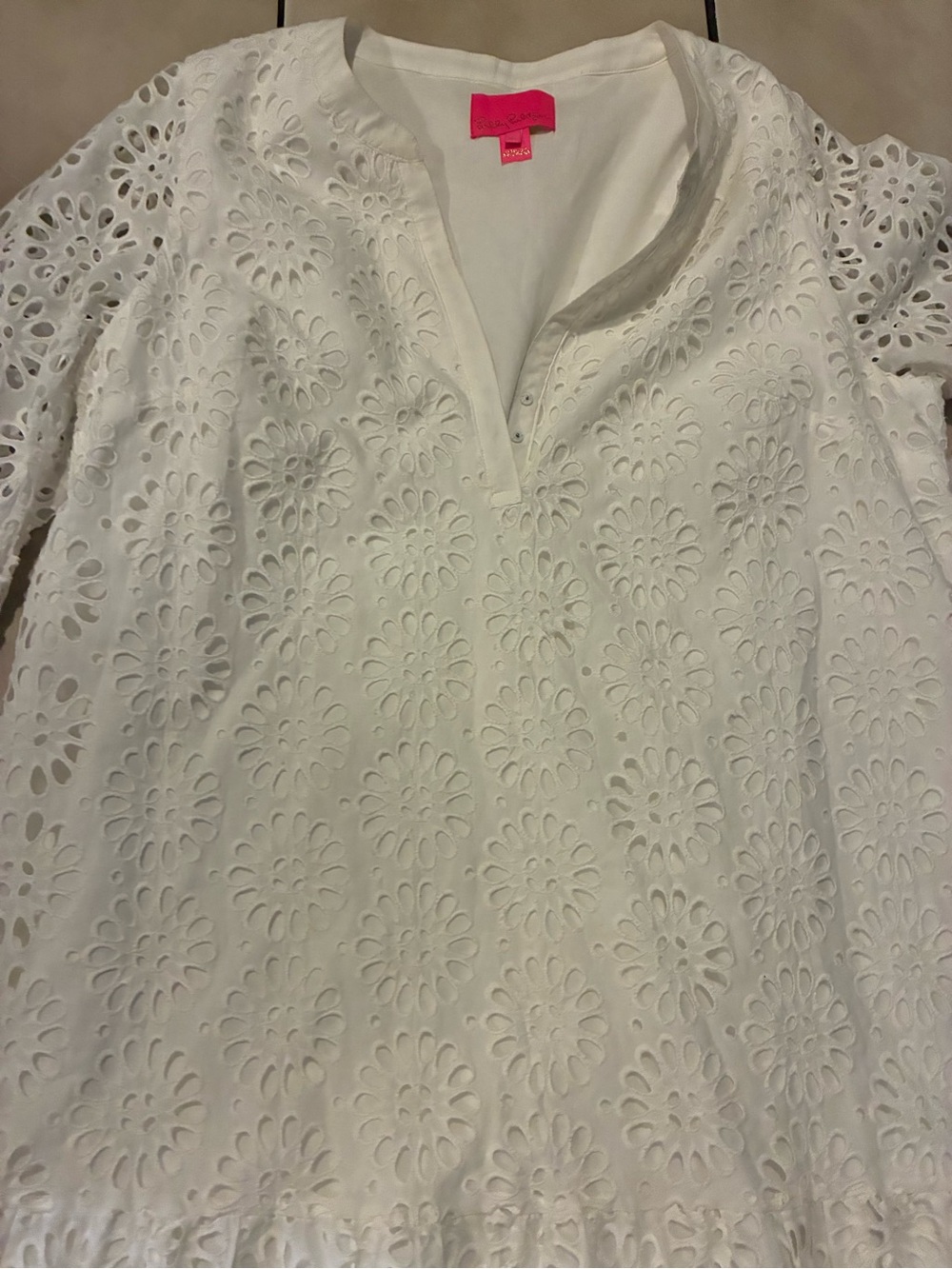 Lilly Pulitzer White Eyelet Cotton Shift Dress - Picture 3 of 5